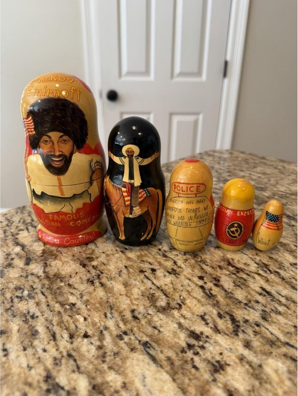Vintage Yakov Smirnoff Famous Russian Comedian Nesting Dolls Signed & Numbered